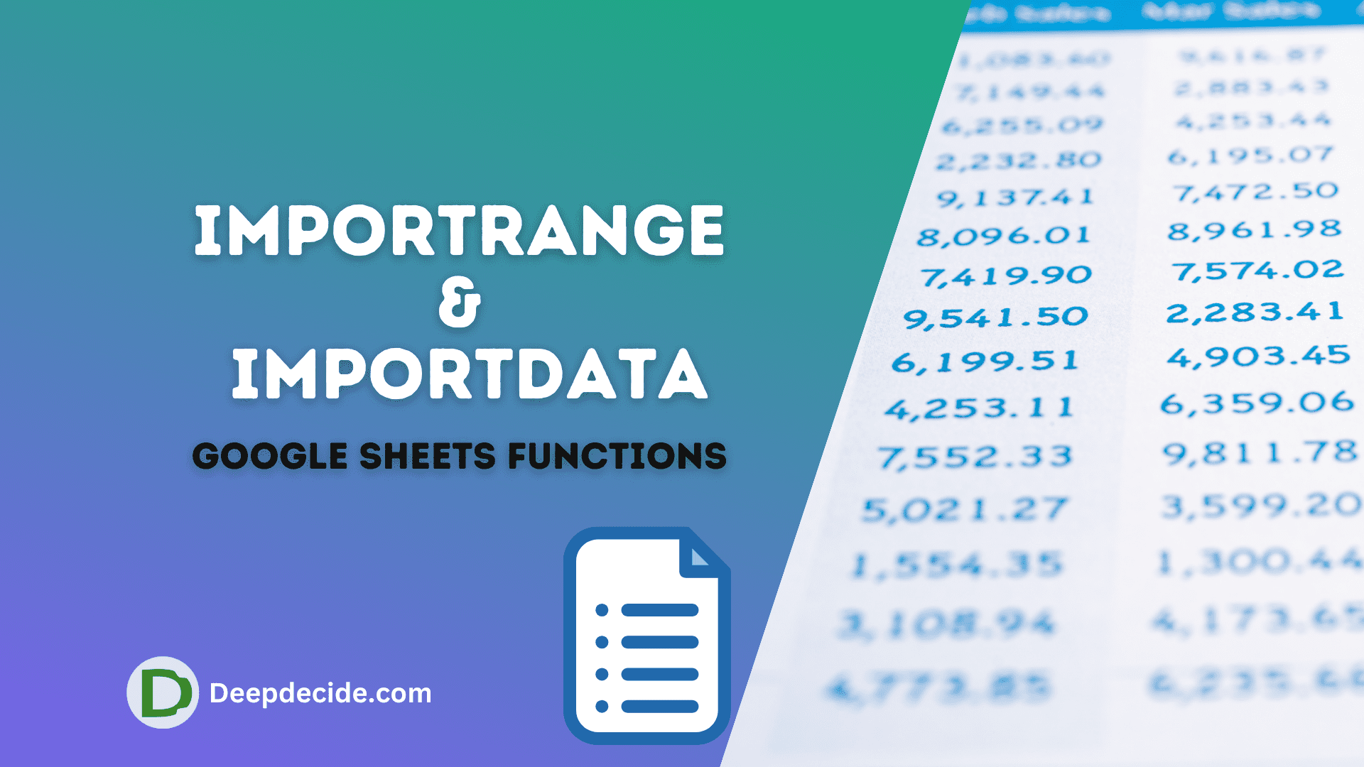 Google Sheets - IMPORTRANGE And IMPORTDATA Functions