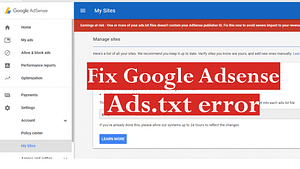 fix google AdSense ads txt file error WordPress