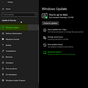disable windows 10 update from settings